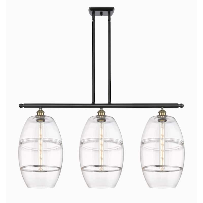 Innovations Lighting 516-3I-19-37 Vaz Linear Vaz 3 Light 37" Wide - Black Antique Brass / Clear