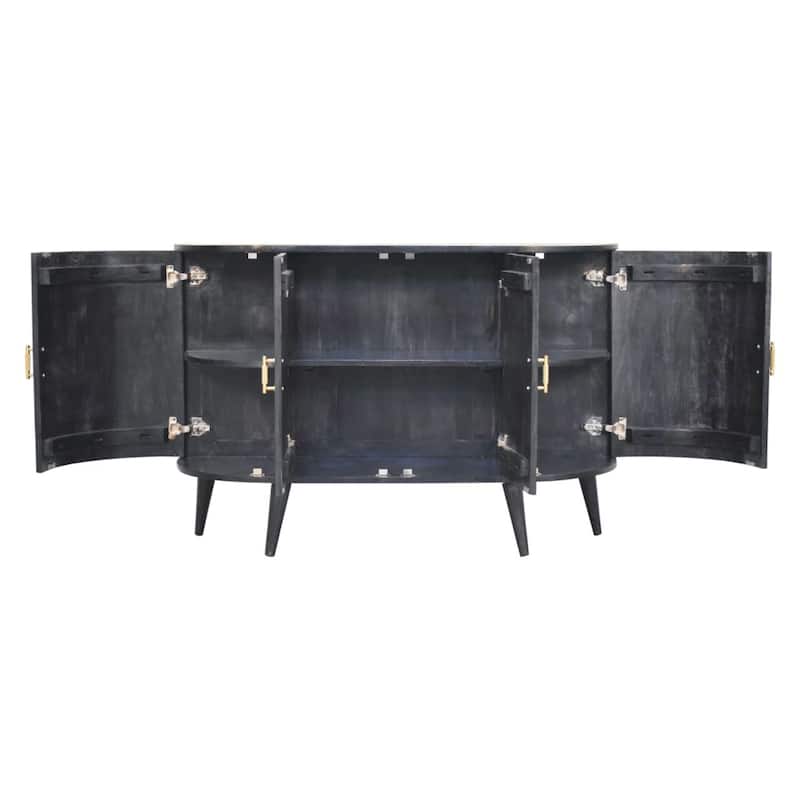 Artisan Furniture Solid Wood Ash Black T-Bar Quad Cabinet