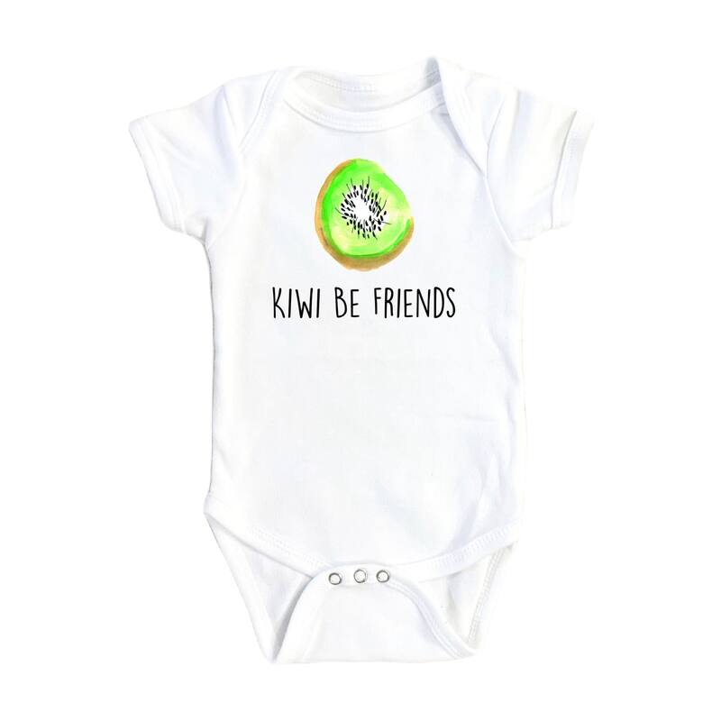 Kiwi Be Friends - Baby Boy Girl Clothes Infant Bodysuit Funny Cute Newborn - White - 0-3M