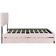 preview thumbnail 37 of 43, Upholstered Bed Queen Size Platform Bed with Sleek Chevron Headboard, Pullout Trundle Bed and 2 Drawers, Flannel