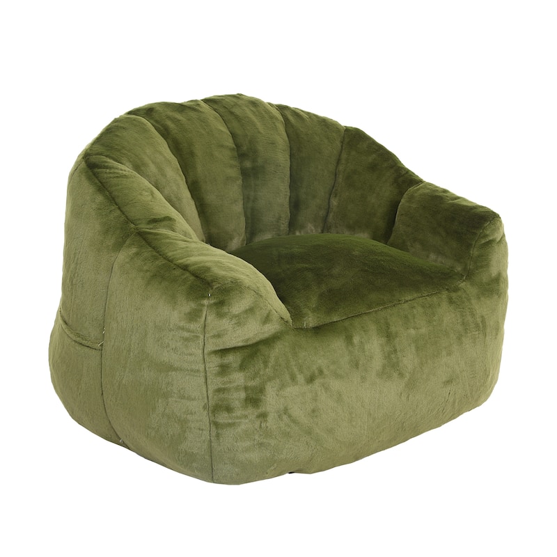 GDFStudio - Faux Fur 41.4" Deep Seat Bean Bag Chair with Armrests