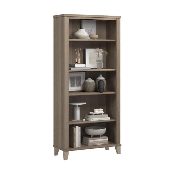 slide 2 of 8, Bush Home Somerset Tall 5 Shelf Bookcase 5 Shelf - Ash Gray