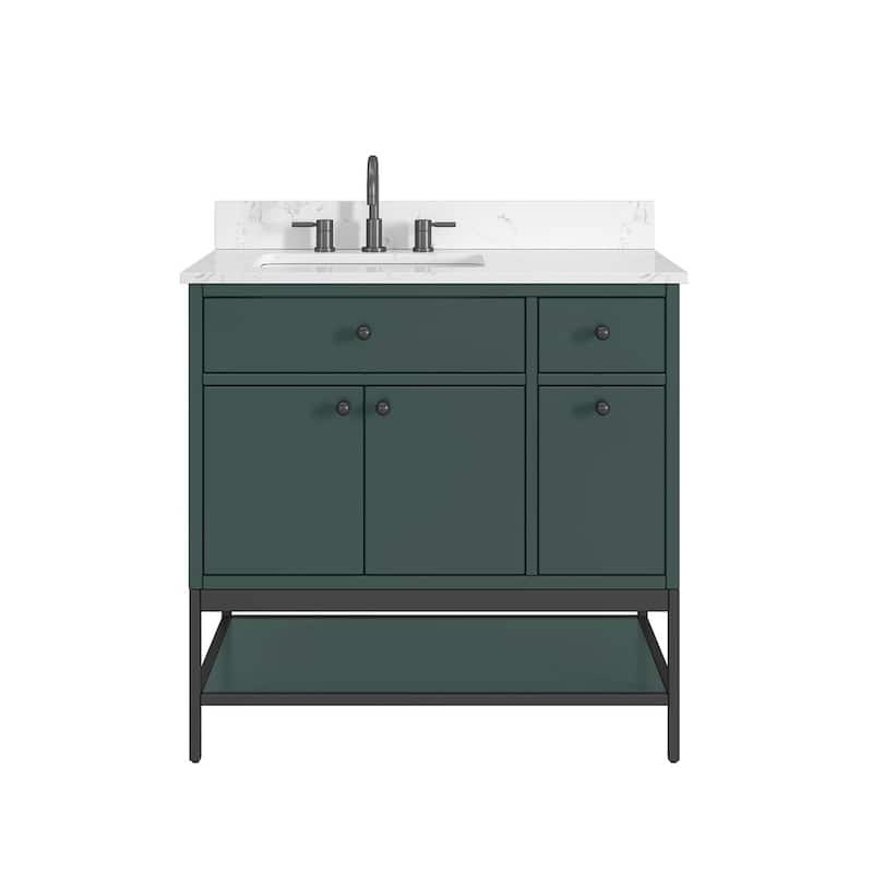 Avanity Paisley 36 in. Single Sink Vanity with Cala White Engineered Top