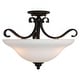 preview thumbnail 7 of 12, Monrovia 17-in W Bowl Semi Flush Mount Ceiling Light White Glass - 17-in W x 12-in H x 17-in D