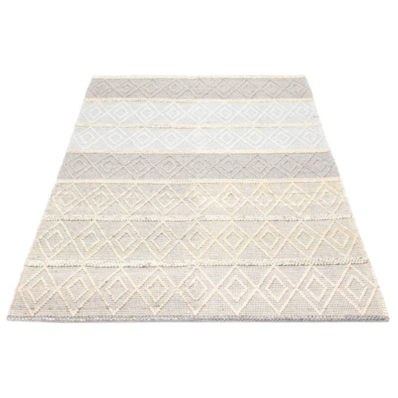 ECARPETGALLERY Braid weave Sienna Grey Wool Rug - 6'0 x 8'6