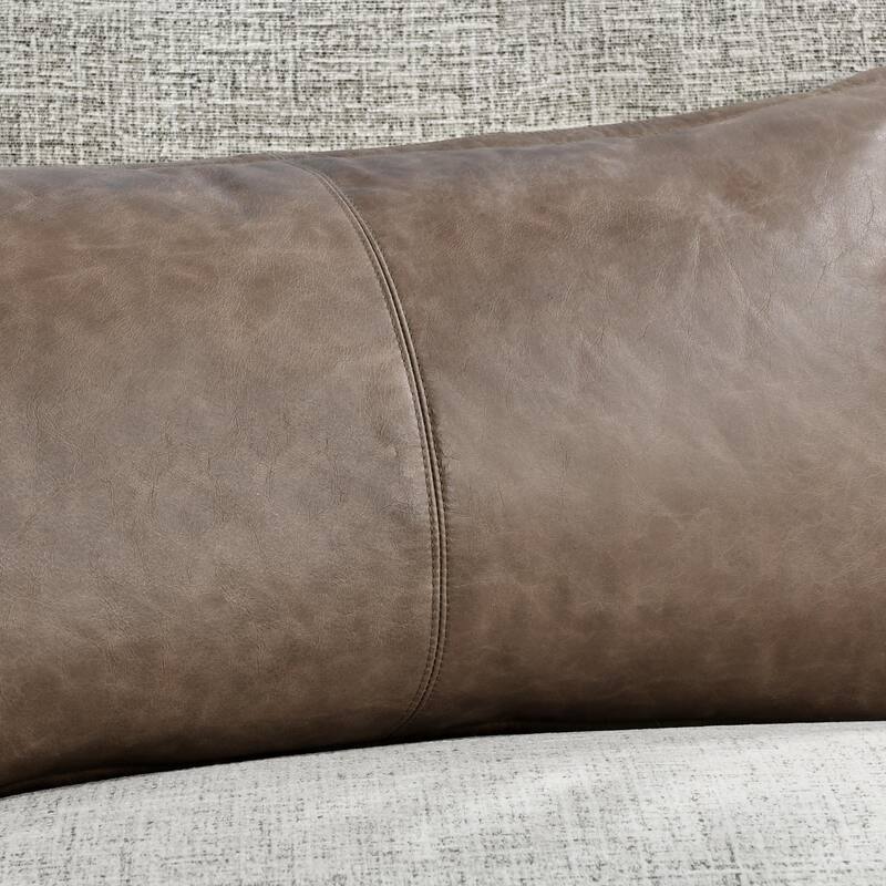 Kosas Home Cheyenne 100% Leather Throw Pillow, Taupe