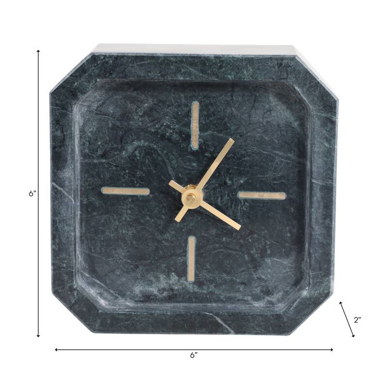 Modern Glam Marble & Stone Clock for Home Decor