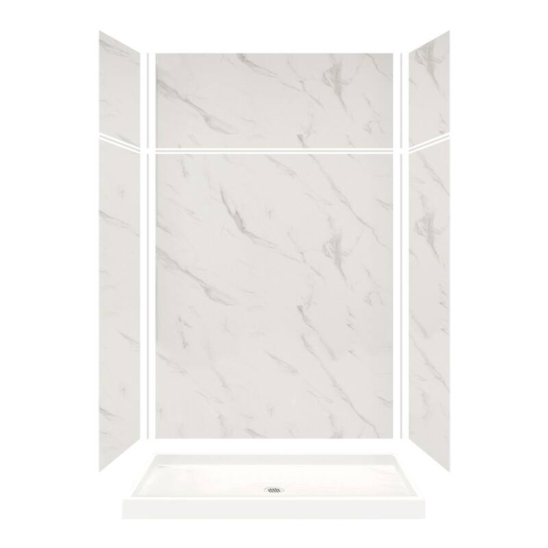 Transolid Expressions 60-in X 32-in X 96-in Glue to Wall Shower Kit - 32" x 60" x 96" - 32" x 60" x 96"