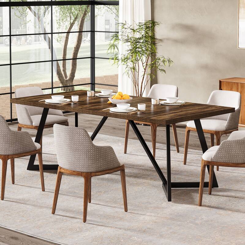 70.86-Inch Modern Large Rectangular Kitchen Dining Table for 6-8