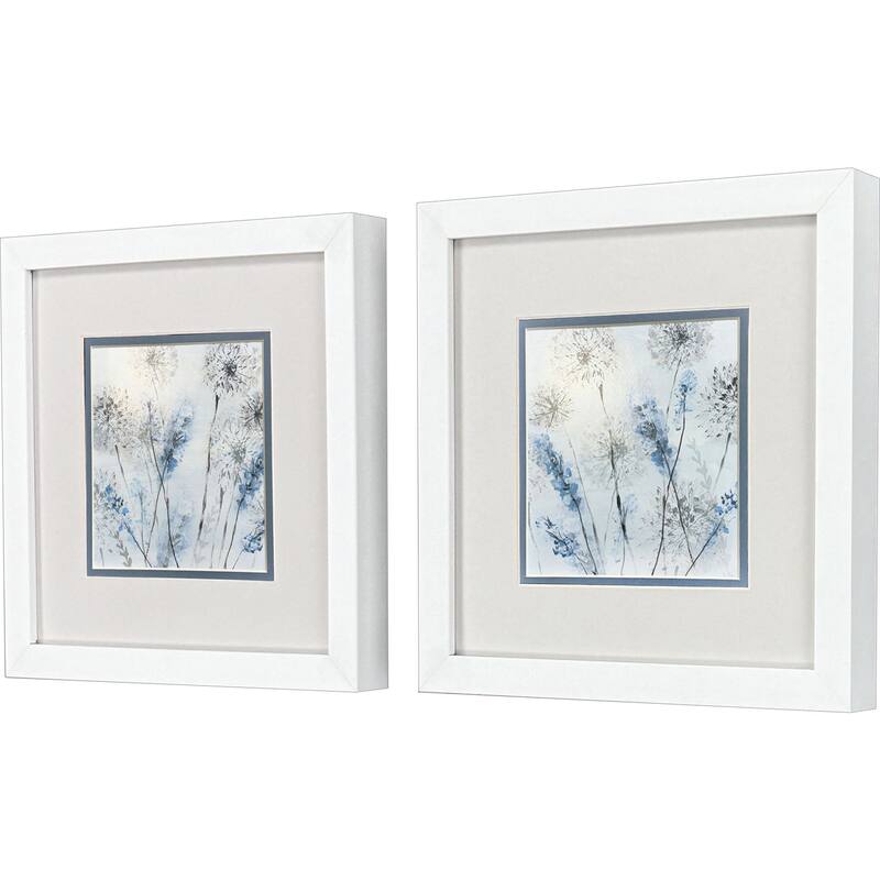 HomeRoots Set Of Two Soft Country Morning White Framed Wall Art