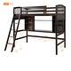 dimension image slide 1 of 3, Twin Size Loft Bed Frame with Shelves, Desk and Ladder, Versatility Solid Wood Storage Bed Frame for Kids, Teens