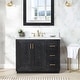 preview thumbnail 73 of 196, Altair Gazsi Bathroom Vanity with Composite Stone Countertop without Mirror 42 in - Black Oak + Brushed Gold