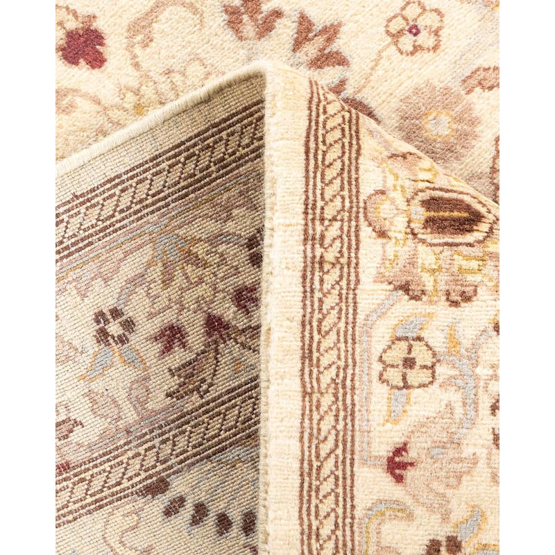 Overton Hand Knotted Wool Vintage Inspired Traditional Mogul Ivory Area Rug - 3 x 5