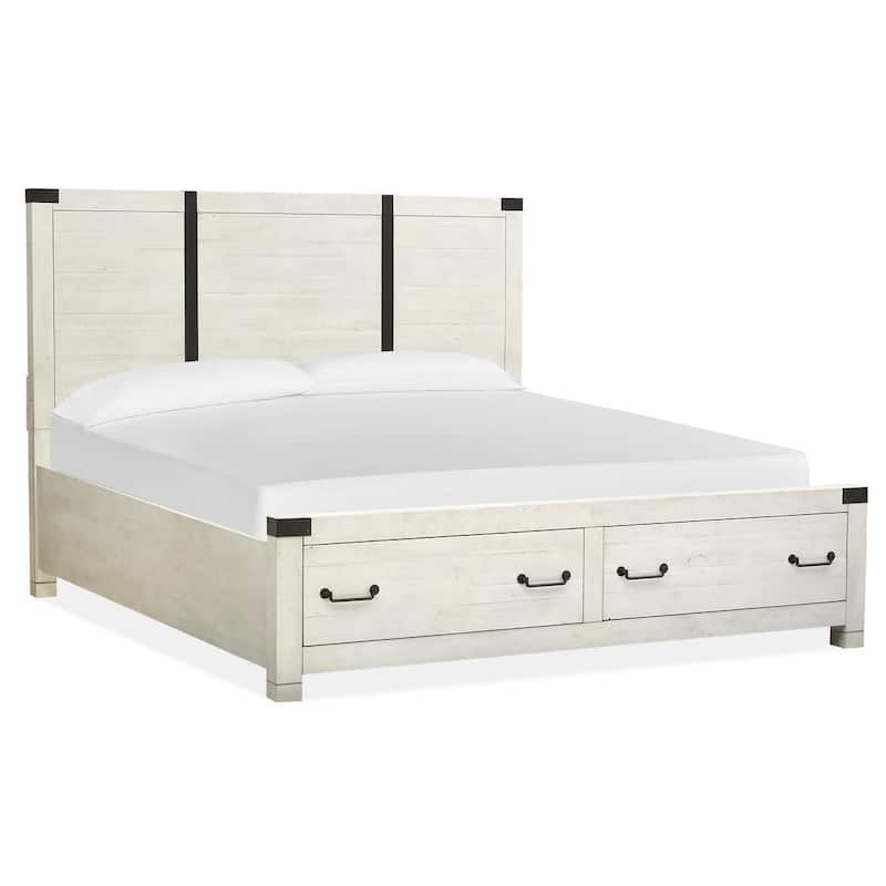 Magnussen Home Chesters Mill Alabaster Panel Storage Bed - King