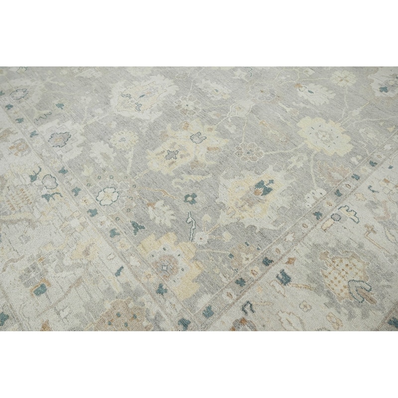 Hand Knotted Afghan Oushak Wool Traditional Oriental Area Rug Gray - 10' x 13' 10''
