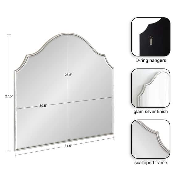 dimension image slide 7 of 14, Kate and Laurel Leanna Framed Arch Wall Mirror