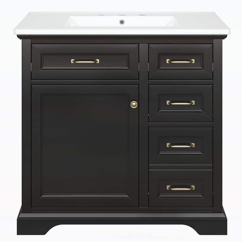 Bathroom Vanity Cabinet with Sink,2 Tip-out Drawers, Soft Close Door Hinges