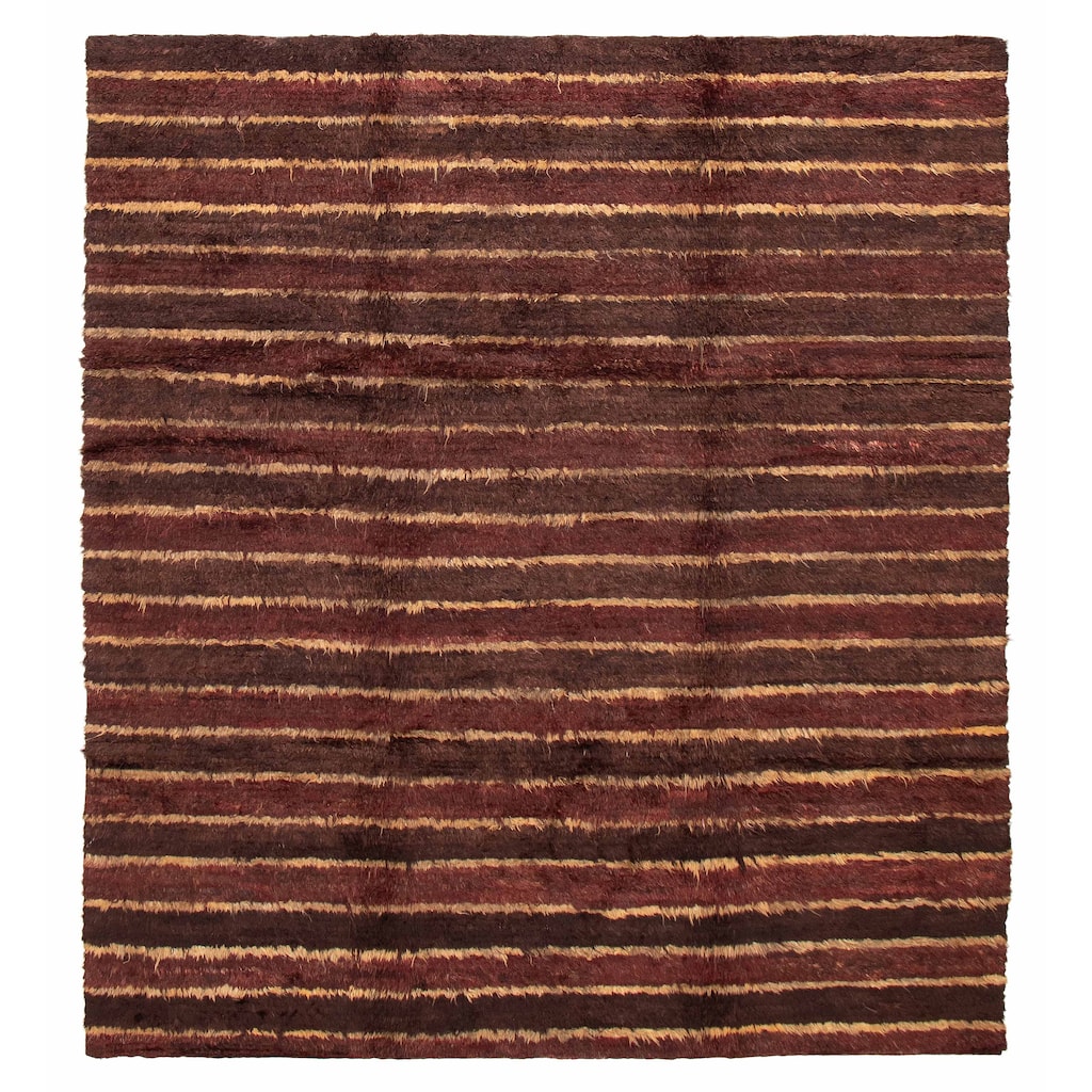 ECARPETGALLERY Hand-knotted Finest Peshawar Ziegler Burgundy Wool Rug - 8'1 x 9'0