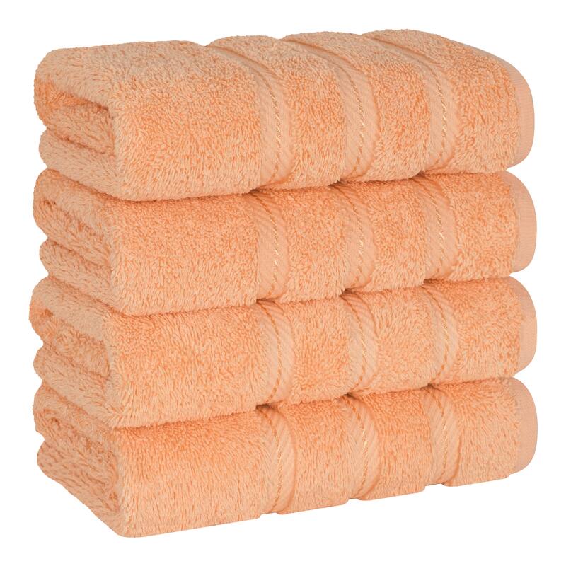 American Soft Linen 4-Piece Turkish Hand Towel Set - Malibu Peach
