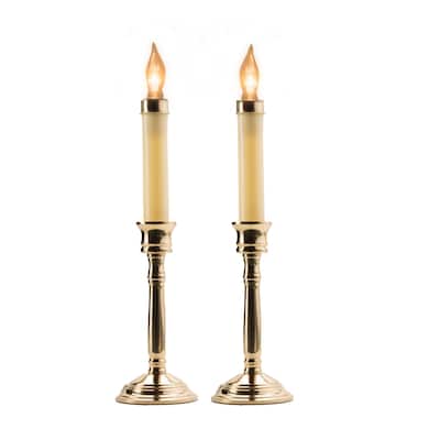 Brass Window Candle Lamps - 12" - Set of 2