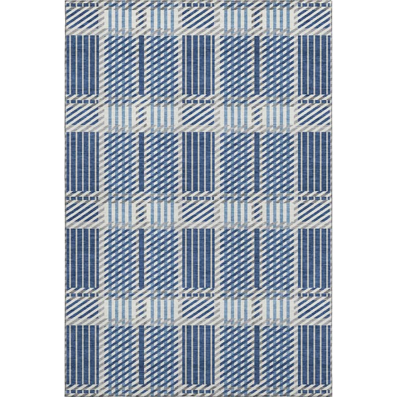 Premium Washable Super Soft Modern Plaid Mayfield Rug
