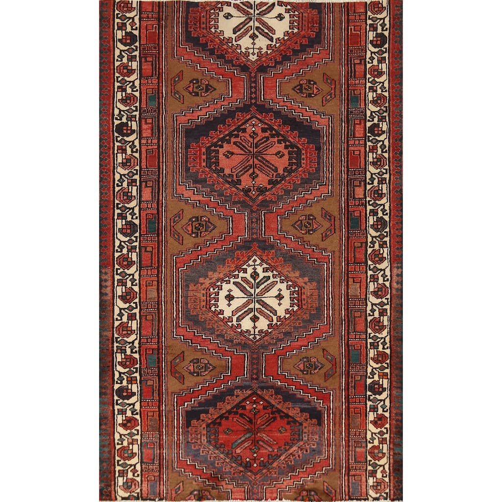 Hand Knotted Oriental 100% Wool Carpet Traditional Geometric Brown Ardebil Area Rug - 6' 9'' X 3' 9''