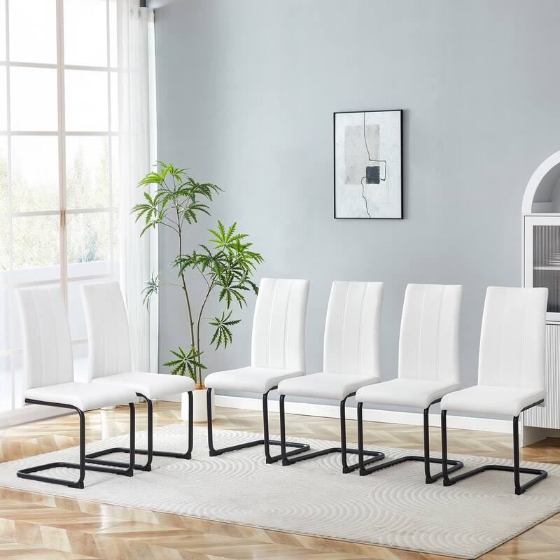 2-Pack PU Upholstered Dining Chairs - Modern Kitchen Side Chairs, Comfortable High-Back Seating for Dining Room