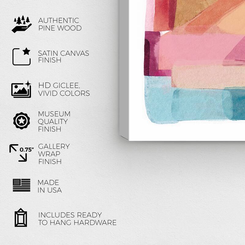 Wynwood Studio Abstract Abstract Tone II Pink and Teal Modern & Contemporary Wall Art Canvas Print