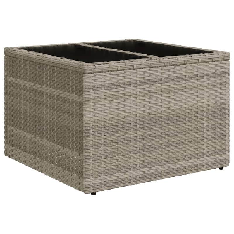 vidaXL 9 Piece Patio Sofa Set with Cushions Grey Poly Rattan - 24.4" x 24.4" x 27.2"