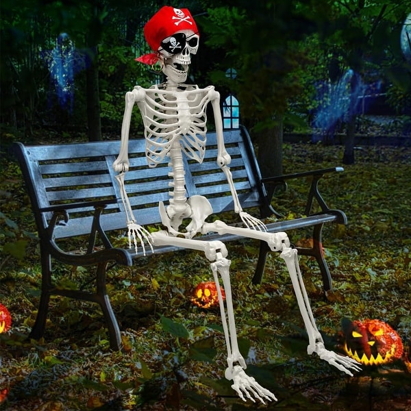 5 Ft Skeleton Halloween,Full Body Life-Size Skeleton Prop with