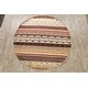 preview thumbnail 2 of 13, Striped Gabbeh Kashkoli Area Rug Wool Handmade Oriental Carpet - 7'9" x 8'2" Round