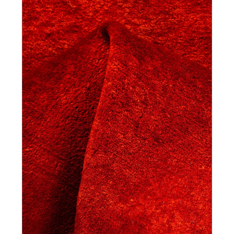 Overdyed One-of-a-Kind Hand-Knotted Area Rug - Orange - 2' 6" x 13' 8"
