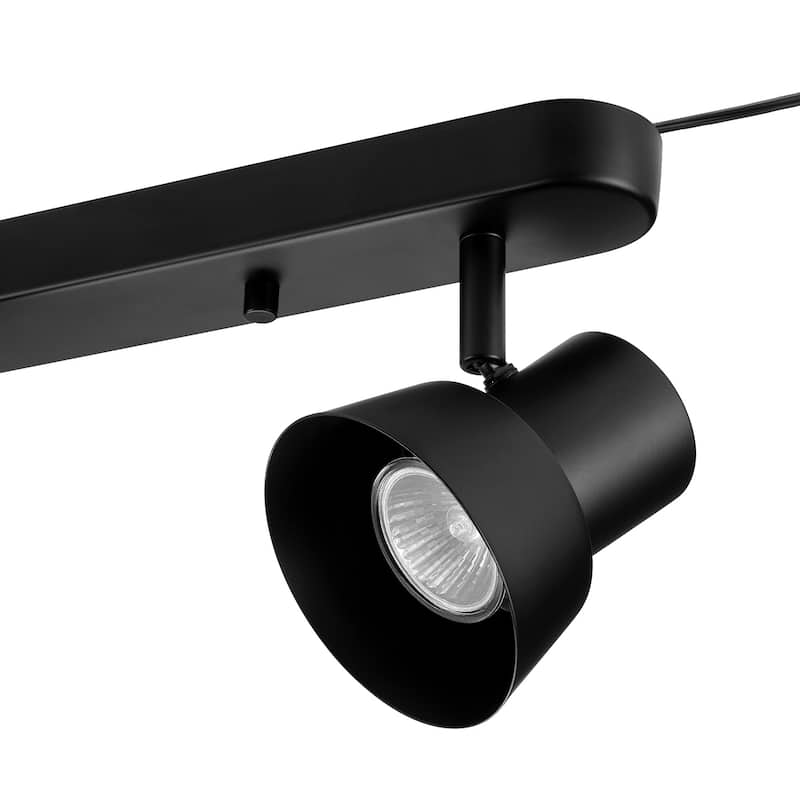 22" 3-Light Matte Black Plug-In Track Lighting with Pivoting Track Heads - 3.8"