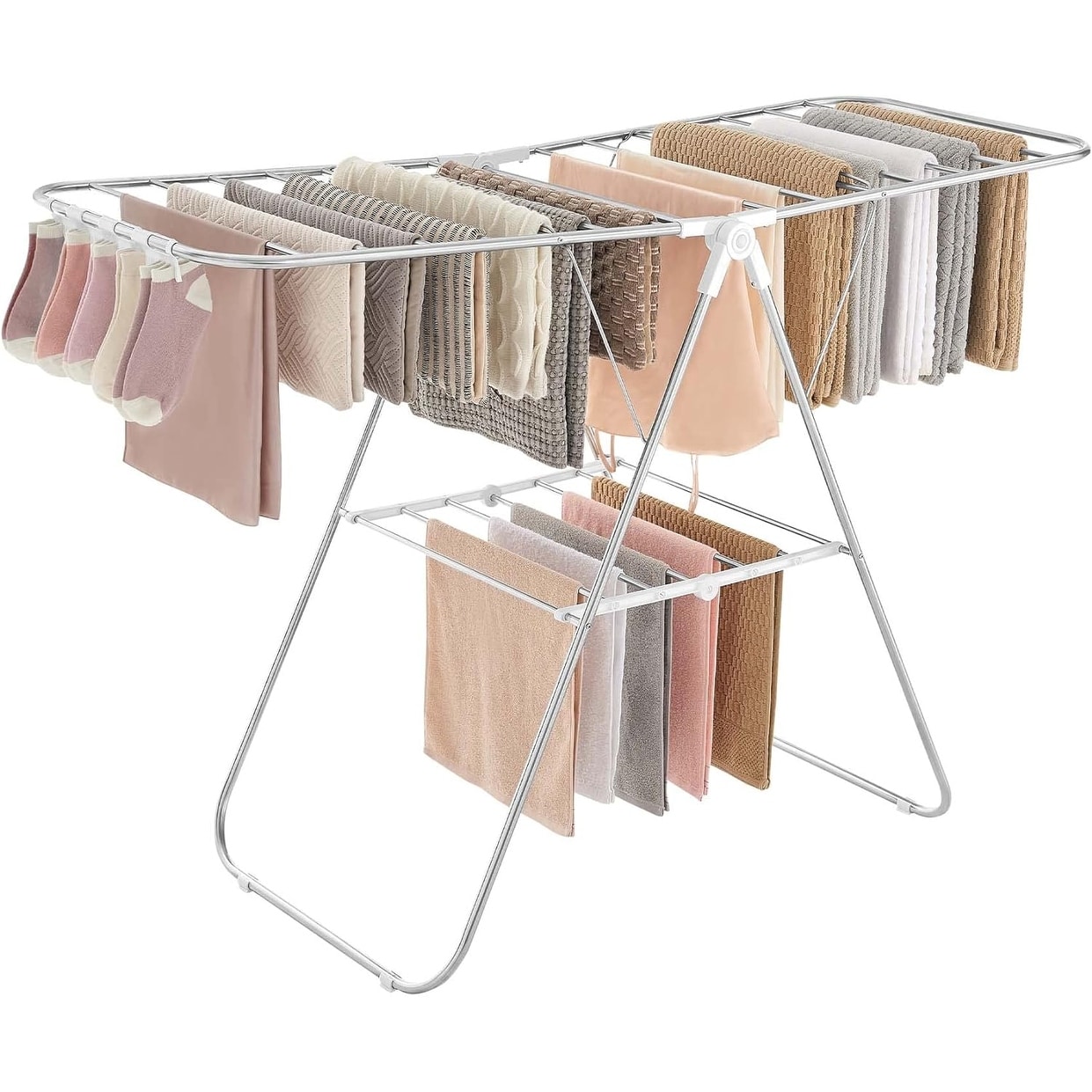 Clothes Drying Rack Gullwing Laundry Rack Collapsible Space Saving Laundry Rack with Sock Clips for Clothes Towels Bed Bath Beyond 39924888