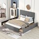 preview thumbnail 2 of 22, Modern & Simple Style Queen Size Upholstery Wood Platform Bed with Four Drawers,Adjustable Headboard