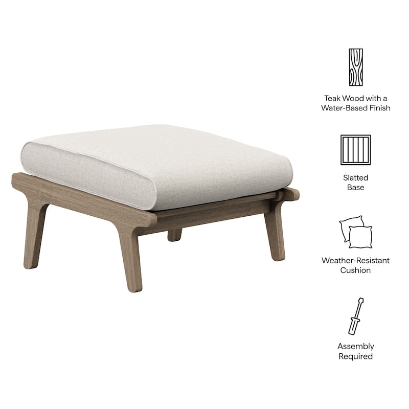 Saratoga Outdoor Patio Teak Ottoman