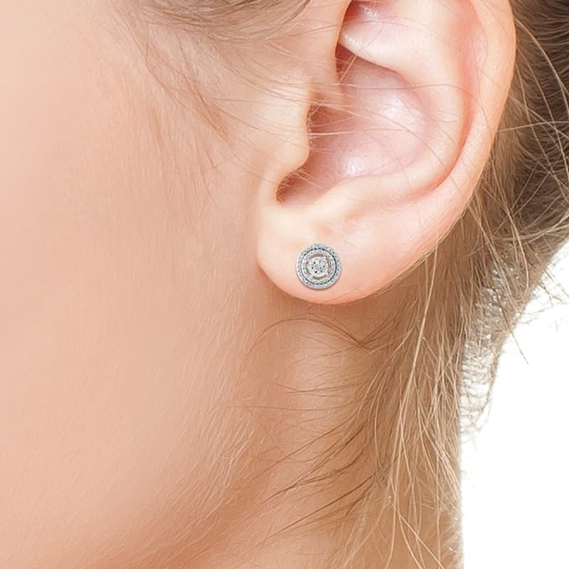 EFFY 925 Sterling Silver Diamond Earrings