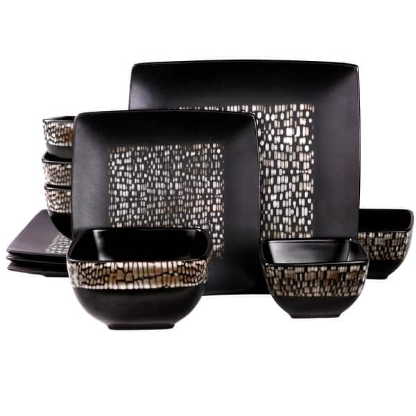 slide 1 of 1, 16 Piece Double Bowl Stoneware Dinnerware Set