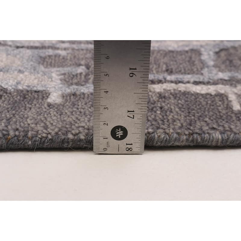 ECARPETGALLERY Hand-knotted Heritage Dark Grey Silk, Wool Rug - 5'3 x 7'8