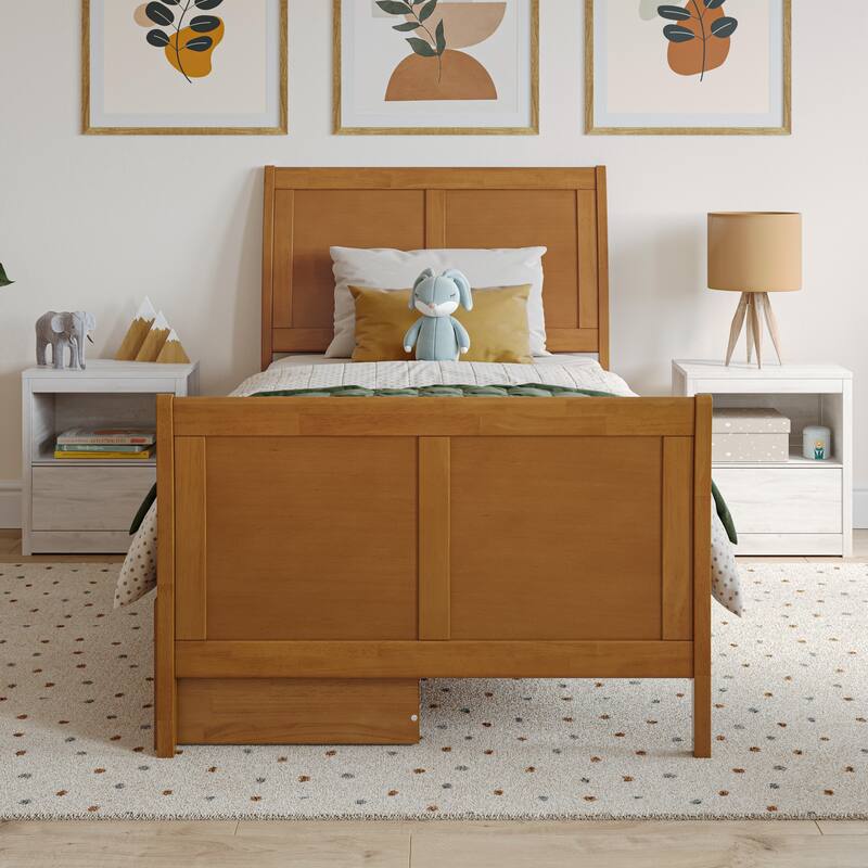 AFI Portland Solid Wood Platform Bed with Matching Footboard and Storage Drawers