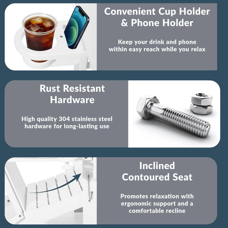 Hanniford Poly Adirondack 49 Inch Folding Bench