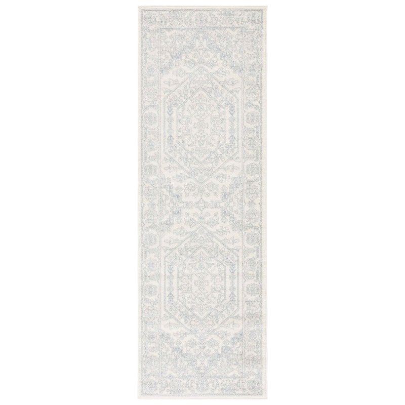 SAFAVIEH Adirondack Sian Rustic Oriental Medallion Rug - 2'6" x 18' Runner - Ivory/Slate