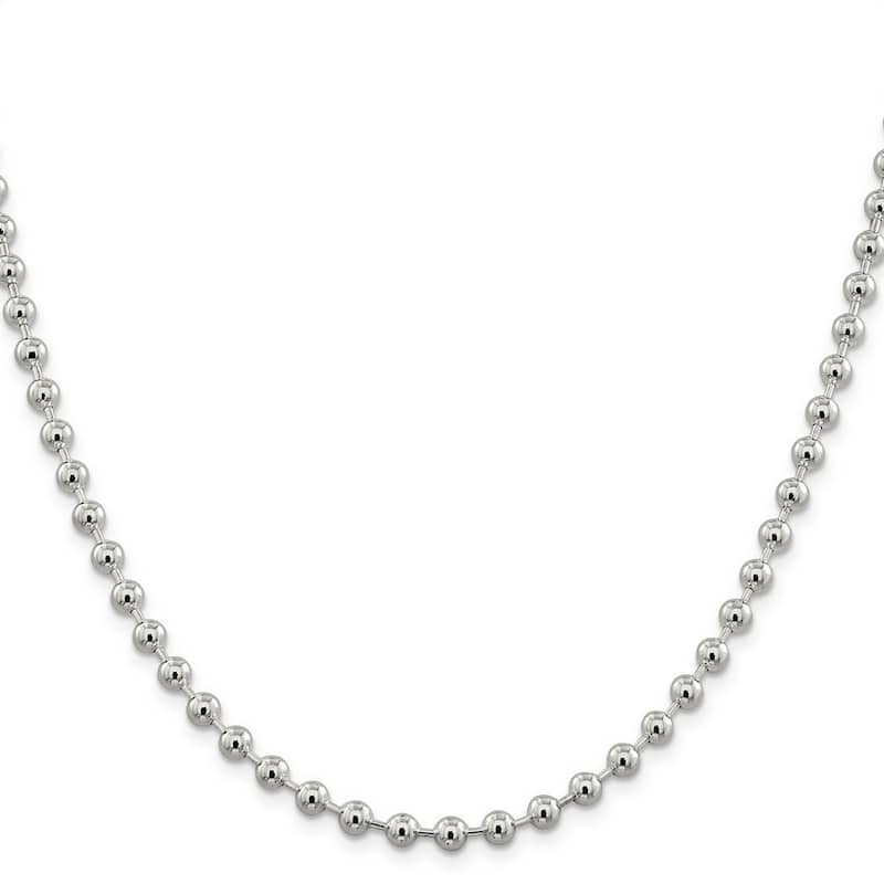 Curata 925 Sterling Silver 5mm Spaced Bead Chain Necklace