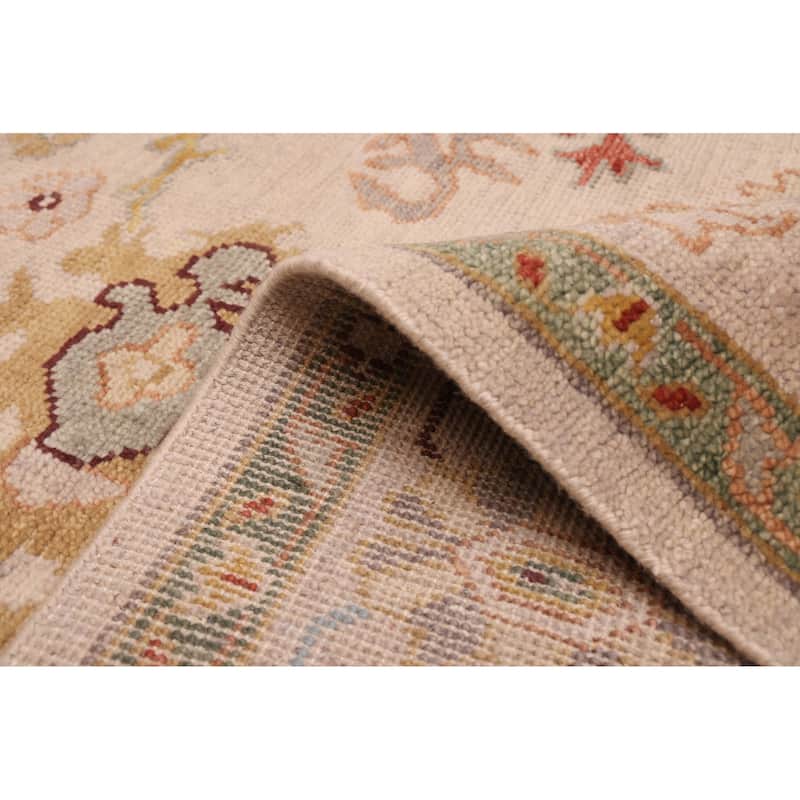 ECARPETGALLERY Hand-knotted Modern Oushak Light Grey Wool Rug - 7'10 x 9'8