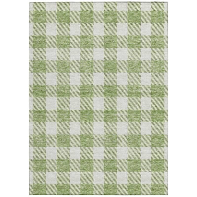 HomeRoots Plaid Transitional Rectangle Outdoor Rug