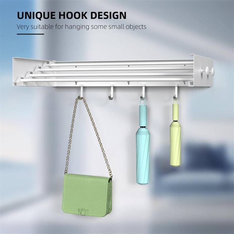 Wall Mounted Drying Rack - 23.6", 60 lb Capacity