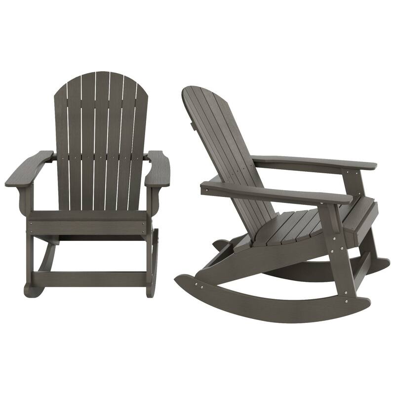 Vineyard HIPS Outdoor Eco-Friendly All Weather Seashell Rocking Adirondack Chairs (Set of 2)