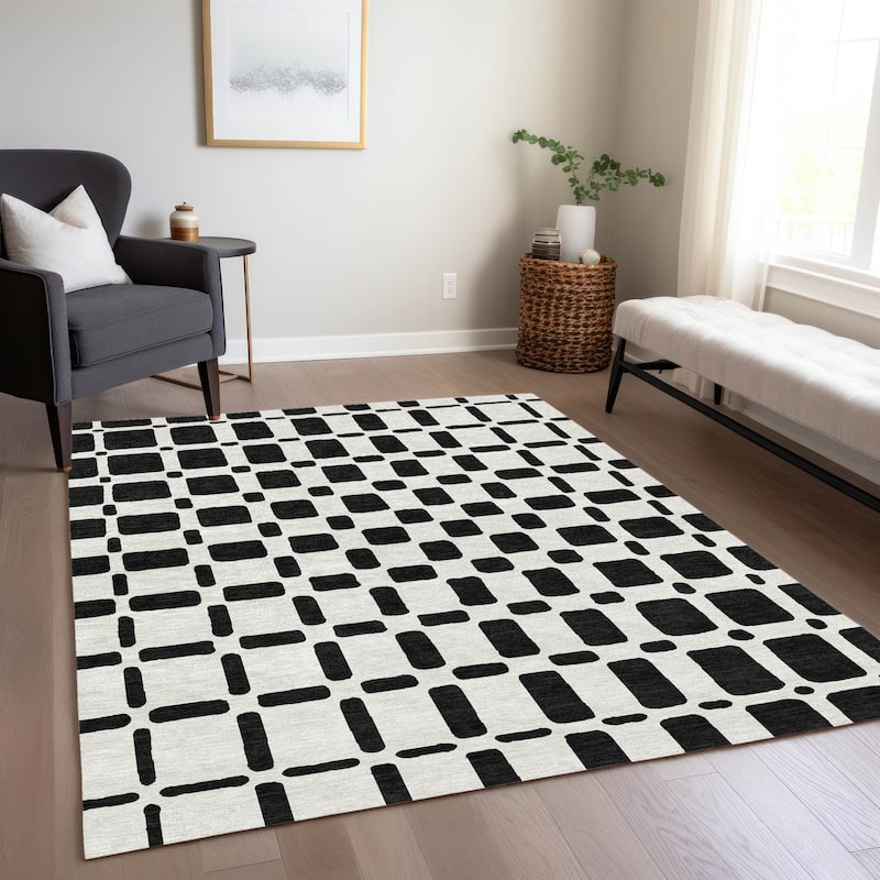 Machine Washable Indoor/ Outdoor Chantille Contemporary Geo Rug