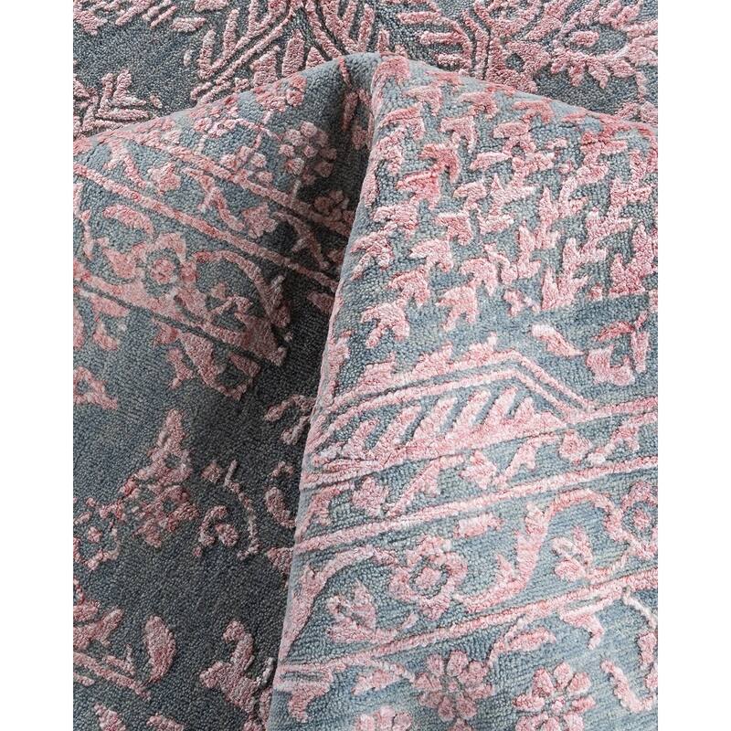 Ikat One-of-a-Kind Hand-Knotted Area Rug - Gray, 9' 1" x 11' 10" - 9' 1" x 11' 10"