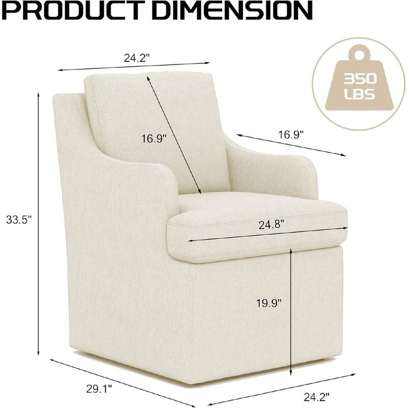 Upholstered Dining Chairs, Modern Kitchen Chairs Dinner Chairs with 4 Casters